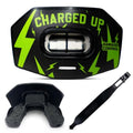 DAMAGE CONTROL Youth Football Mouth Guard – Breathable No Boil Mouthpiece, Protects Lips & Teeth, Works with Braces, Includes Helmet Strap – Sports Gear & Accessories (Charged Up) - color: Charged Up