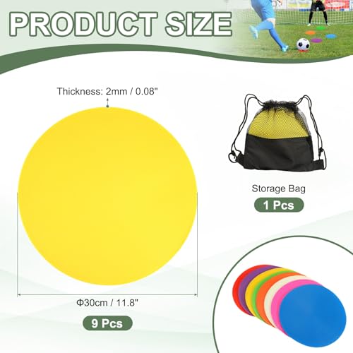 Spot Markers, Poly Spot Marker for Agility Training Floor Dots Non Slip Flat Field Cones - color: Yellow, size: 30 cm/11.8inch