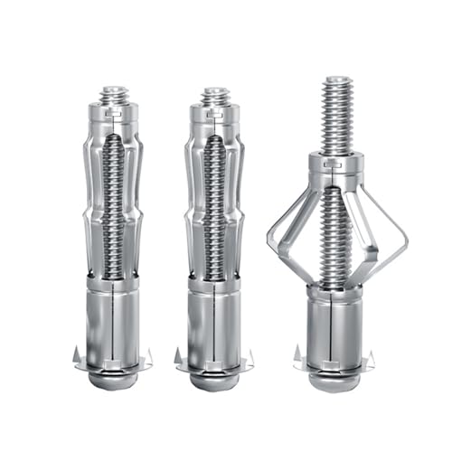 30 pcs Molly Bolts, Metal Drywall Anchors, Heavy Duty Zinc Plated Steel Molly Bolt (M6-52) - color: silver