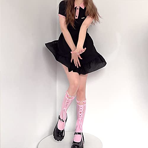 2PCS Leather Heart Garter - Adjustable Leg Ring for Cosplay, Spike Party - color: Pink