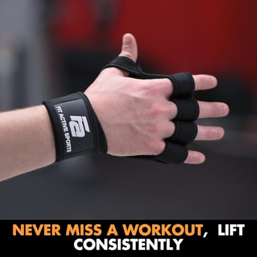 Fit Active Sports Gripper Weight Lifting Gloves with Wrist Wraps - Extra Grip & Padding for Lifting, Gym Workout, Cross Training Fitness, & Weightlifting. for Men & Women. No Calluses - size: Small
