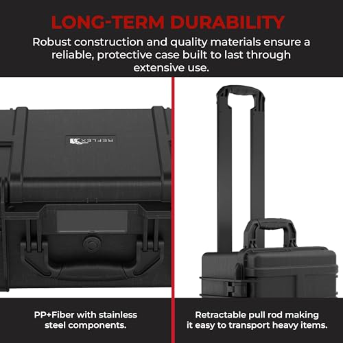 Reflex Camera Large Protective Hard Camera Case (20.22"x11.32"x7.91") suitable for Drones, Camera Lens, DSLR & Guns. Smooth Rolling Wheels, Waterproof IP67, Shockproof (Rolling Hard Case with Foam) - style: Rolling Hard Case With Foam