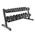 WF Athletic Supply Rubber Encased Hex Dumbbells with Rubber Grip Contoured Handle for Muscle Toning, Strength Building & Full Body Workout - color: x. 550LB Dumbbell Set w/ 2-Tier Rack