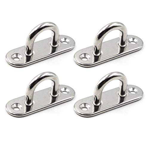 Ceiling Wall Mount Hook Heavy Duty Anchor 1/4" 6mm 304 Stainless Steel Great for Yoga Swings Hammocks/Boat Rigging/Marine Deck Hardware/Suspension Training Straps - color: 6mm ellipse