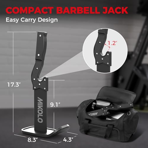 Mikolo Deadlift Jack Barbell Jack Unload 660LB Barbell Stand with No-Slip Handle for Loading & Unloading Weight Plates for Deadlift Exercise, Weight Training