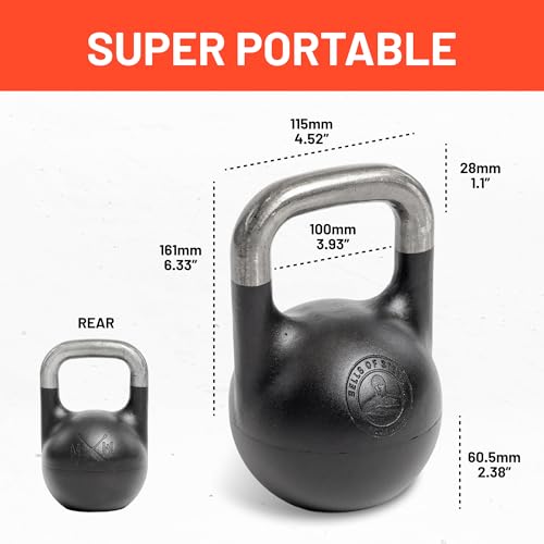 Adjustable Kettlebell 6-12kg [Bells of Steel] Kettle Bell Weight Set, Steel Shell, Internally-Loaded for Full Body Workouts, Competition Standard, 35mm Handle