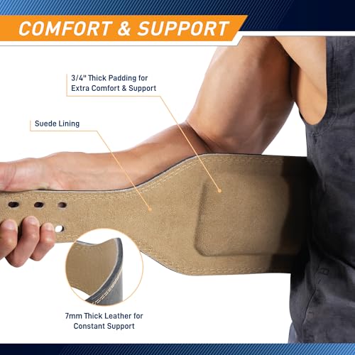 Apex by Marcy 6-Inch Wide Genuine Leather Weightlifting Belt for Men and Women - size: Large