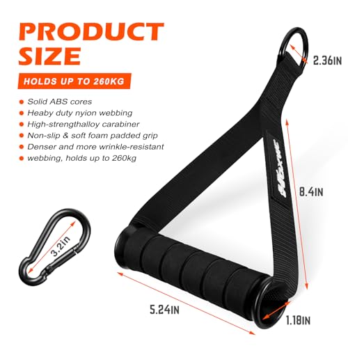 HOXWC Cable Handles Gym Equipment, Heavy Duty Resistance Band Handles, Replacement Exercise Handles for Cable Machine, Pulley System, Strength Trainer, Pull Down Workout, Home Gym Cable Attachments - color: Black