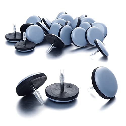1" Nail on Furniture Sliders (24 Pack) - Furnigear Heavy Duty PTFE (Teflon) Chair Sliders Glides Wooden Furniture Movers Move Your Furniture Easily & Safety - Best Chair Leg Floor Protectors - color: Grayish Blue, size: 1"-24 pack