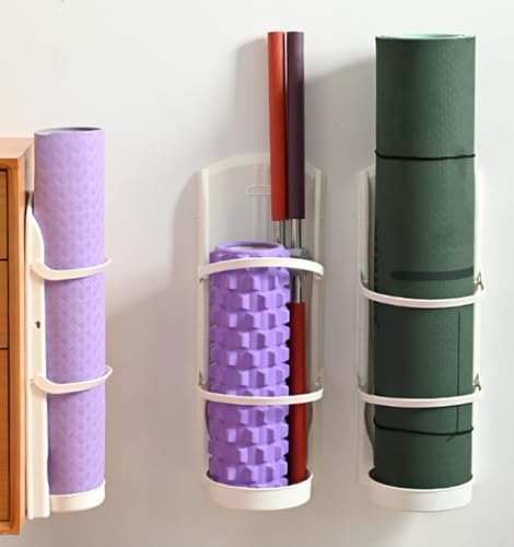 Yoga Mat Holder/Storage Rack for Home/Gym Studio Hanging Foam Roller(Large) | Foldable,Removable