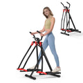 HOTWAVE Air Space Walker, Foldable Elliptical Exercise Machine | Gentle on Joints & Low-Impact. 350lb capacity. Cross trainer stepper. Home gym equipment. - color: Black