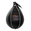 Leather Speed Bag – Rapid Rebound Pear-Shaped Punching Ball with Durable Latex Bladder for Boxing, MMA & Home Gym - color: Black, size: XS - 5"x7"
