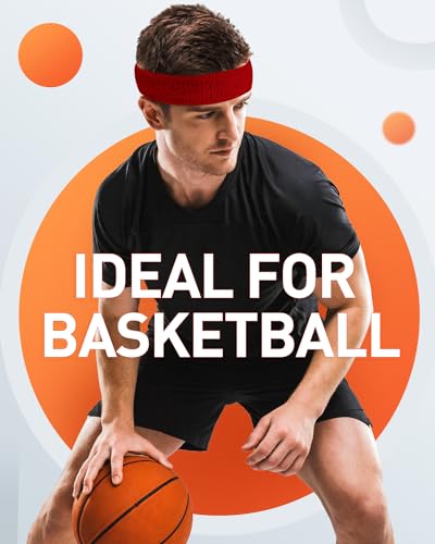 Tanluhu Sweatbands Sport Headbands for Men & Women,Terry Cloth Sweat Band for Tennis, Running, Basketball, Working Out, Exercise- Athletic Sweat Cotton Headband Outdoor - color: Black/Gray/DPBlue/Maroon