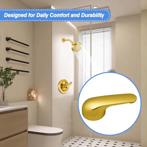 H79 Single-Handle for Delta Shower Faucet Replacement Handle Kit, Metal Lever Compatible with Delta 13/14 & 1300/1400 Series, Brushed Gold - color: Brushed Gold