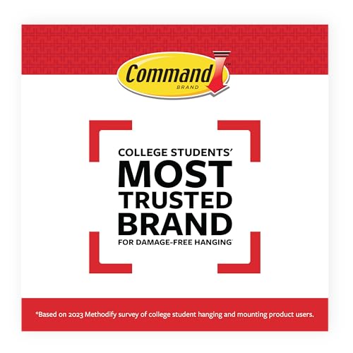 Command 5 lb Large Brushed Nickel Metal Hooks, 2 Coat Hooks and 4 Strips, Damage-Free Hanging with Adhesive, Great for Hanging Back to School Dorm Organizers - size: Large