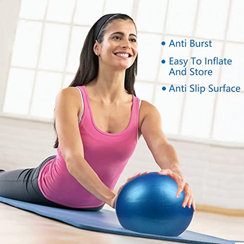 Fsadwnn Exercise Ball Small,Pilates Ball 9 Inch Core Ball,Small Exercise Ball with Pump,Barre,Mini Bender, Pilates, Yoga, Workout, Bender, Core Training and Physical Therapy