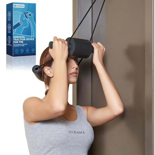 Comness Cervical Traction Device for Neck Pain Relief, Over The Door Neck Stretcher to Restore Natural Curve, Home Use Cervical Neck Traction (Thick) - size: Thick