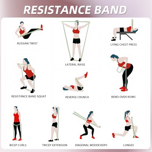 WHATAFIT Resistance Bands, Pull Up Assist Bands with Handles, Door Anchor | Natural Latex Rubber, Progressive Tension, Exercise Loop for Full-Body Fitness, Portable Gym Bag, Warm-Up & Stretch - color: 5-85LBS GRAY PURPLE