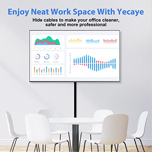 Yecaye Cord Hider, 113in Black Cord Covers for Wires on Wall, One-Cord Cord Organizer, Easy Install Cable Management Kit, Cable Cover Home Office, W0.59in H0.4in, Black - color: Black, size: 113in L x 0.59in W x 0.4in H