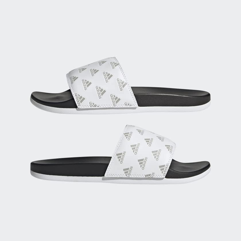 adidas Women's Adilette Comfort Slides - color: White/Grey/White, size: 19 Women/18 Men