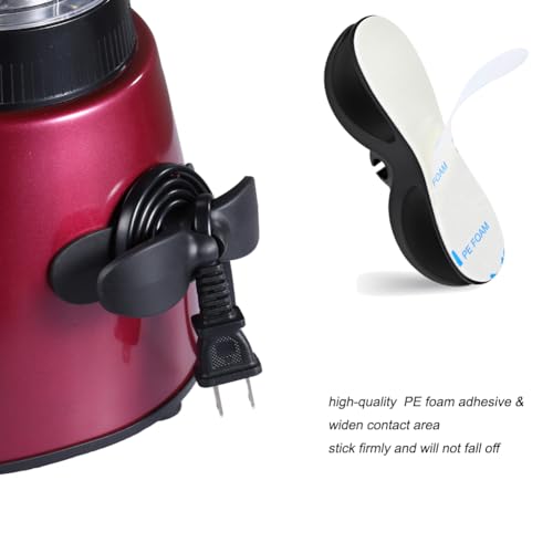 SisBroo Cord Organizer for Appliances, 4PCS Kitchen Appliance Cord Winder Cord Organizers, Cord Holder Cord Wrapper for Appliances Stick on Pressure Cooker, Mixer, Blender, Coffee Maker, Air Fryer - color: black*4