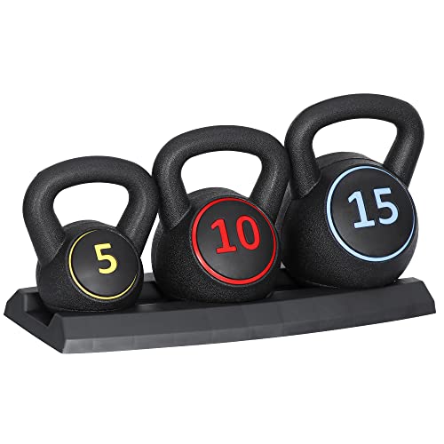 Nouva Kettlebell Sets, Strength Training Kettlebells Wide Grip Kettlebell Exercise Fitness Weight Set for Home Gym Weightlifting, Strength & Core Training - style: 5 - 15lb