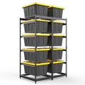 27 Gallon Tote Storage Rack, Heavy-Duty Storage Bin Rack Organizer, 5-Tier Standing Storage Bin Shelves, 250 lb Capacity, Maximize Space for Garage, Warehouse, Utility, 2-Pack (Totes Not Included) - size: 2 Pack