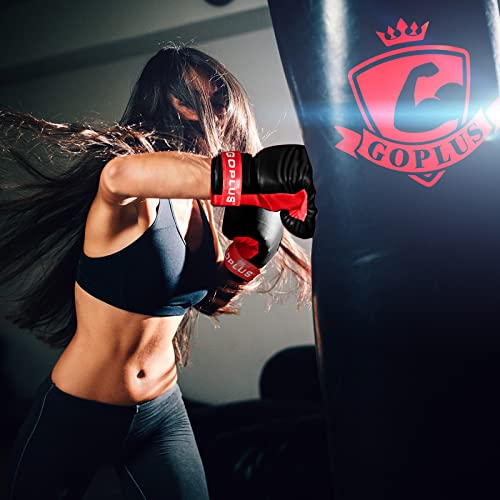 Goplus Punching Bag for Adults, 64LBS Filled Hanging Boxing Bag Set with 12OZ Boxing Gloves & 95” Hand Wraps, Suitable for Home Gym Workout, Kickboxing, MMA, Muay Thai, Krav MAGA, Taekwondo, Karate