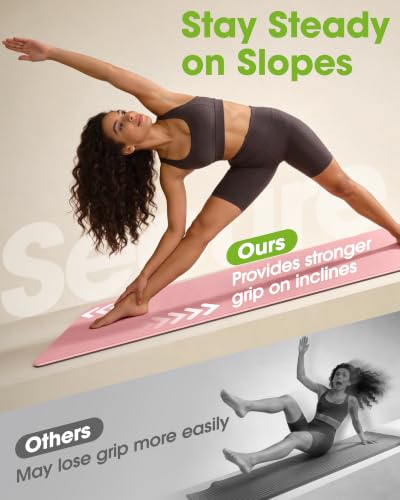 Pureegg Non Slip Yoga Mat, TPE, 72" x 24" x 0.24", Pilates | Workouts, Exercise, Core Training, Dual-Sided Texture, Stays Flat, Portable, With Strap & Carry Bag