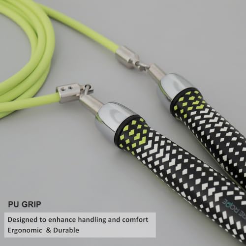 HEREROPE 1/4LB Weighted Jump Rope for Speed, Cardio, Boxing & Workout, Skipping Rope with Ball-bearing, Comfortable & Ergonomic Grip, Tangle Free Cable, Jump Ropes for Men Women Fitness - size: S - 8'0"(User Height 4'9" - 5'4")
