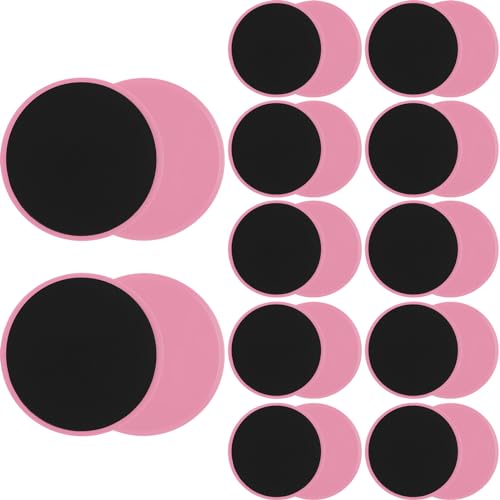 Wettarn 24 Pcs Core Sliders for Working Out Abdominal Exercise Gliding Discs Dual Sided Workout Disc Fitness Sliders Exercise Gear for Gym Floors Training Abdominal Core Strength - color: Pink
