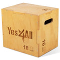 Yes4All Plyo Box, 3-in-1 Wooden Box Jump for Home Gym, Lunges, Squats, Dips - color: A. Wood Basic, style: 20" x 18" x 16"