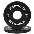 EVERYMATE Change Weight Plates 1.25LB 2.5LB 5LB Set Fractional Olympic Bumper Plates for Cross Training Steel Insert Strength Training - color: 5 LBx2, size: Black