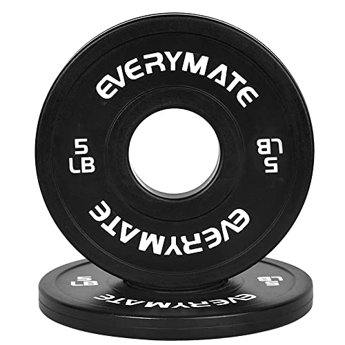 EVERYMATE Change Weight Plates 1.25LB 2.5LB 5LB Set Fractional Olympic Bumper Plates for Cross Training Steel Insert Strength Training - color: 5 LBx2, size: Black