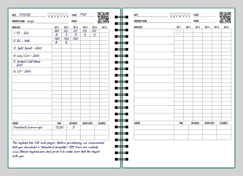 Fitness Logbook (Green) - A5 Undated Workout Journal For Men & Women - Plastic Cover & Thick Paper - Planner Log Book To Track Weight Loss, Muscle Gain, Gym Exercise, Bodybuilding Progress - style: Green Plastic