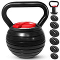 Yes4All Adjustable Kettlebell Set, 20–40 LB Weight Set, Solid Cast Iron Handle with Spacer Disks & Secure Lock, Space-Saving Kettlebell for Home Gym Strength Training, Black - size: 40.0 Pounds