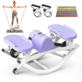Rock Stepper, Side to Side Rocking Stepper Exercise Machine for Balance at Home, Low-Impact Lateral Stair Stepper with Resistance Bands & Digital Counter, 250 LBS Weight Capacity (Purple)