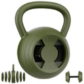 Hezeyferg 2-in-1 Adjustable Kettlebell for Home Gym Strength Training | 15-45 LB Kettlebells Weight Set, 4.8-30 LB Dumbbell Weights, with Wide Grip, for Men/Women Full Body Exercise - color: Green