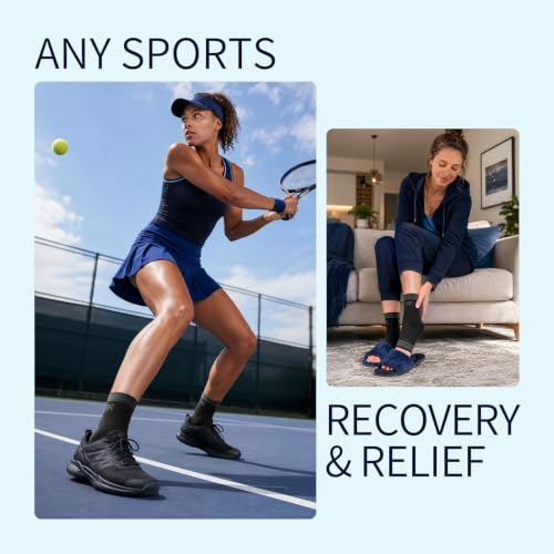 Adjustable Foot Socks, Ankle Brace Compression Support Sleeve with Silicone Gel, Arch Support - Boosts Recovery from Joint Pain, Sprain, Plantar Fasciitis(2pack/Black/S) - size: S