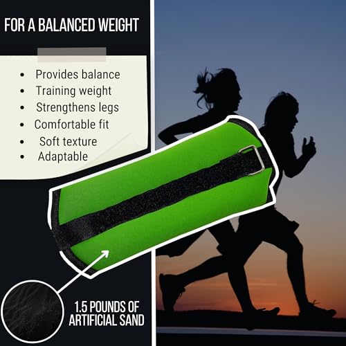 FUXION Adjustable Ankle Weights 1.5/2.0/2.5 lbs Pair, Fully Adjustable for Ankle Wrist Arm or Leg, for Training Warm-up Pilates Gym Accessories - size: set 2 pz 1.5lb