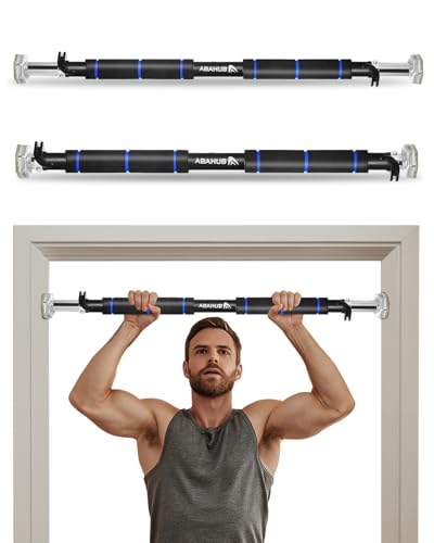 Abahub Doorway Pull-Up Bar with Safety Lock, Home Use Heavy-Duty Door Frame Pull-Up Bar for Upper Body Workout, Adjustable Strength Training Horizontal Bar Supporting Up to 220 LBS