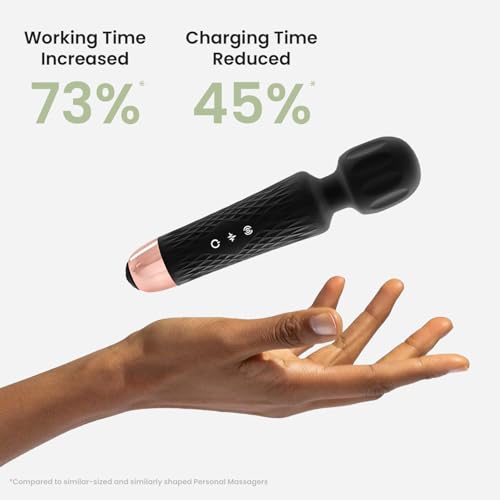 Niclove The Upgraded 3-in-1 Personal Massager – 3H Powerful Vibration, Quiet & Waterproof – 20 Modes 8 Speeds Muscle Therapy Stick for Deep Tissue, Sports Recovery, Cordless & Travel Friendly (Black) - color: Black