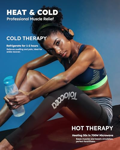 Tolaccea Full Leg Ice Pack Wrap with 360° Coverage with Strap for Muscle Recovery After Exercise, Ice Pack Wrap Around Entire Leg for Pain Relief, Foot Calf and Thigh Legs Shins Hamstrings (Large) - size: Large