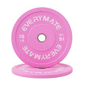 EVERYMATE Change Weight Plates 1.25LB 2.5LB 5LB Set Fractional Olympic Bumper Plates for Cross Training Steel Insert Strength Training - color: 15LBx2, size: Pink