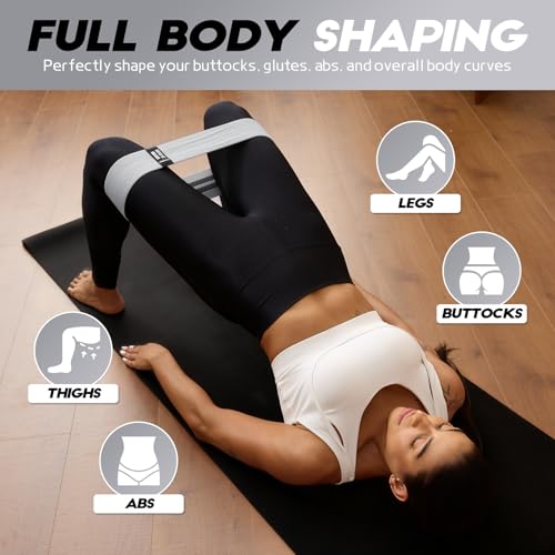 Lianjindun Booty Resistance Bands for Legs & Glutes, Non-Slip Workout Set | Exercise Bands for Working Out, Pilates, Yoga, Home Gym, Booty, Leg, Heroic/Strong/Medium/Light Fabric Loops for Women Men - color: Gradient Gray