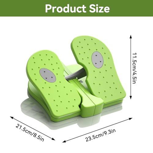 Mini Stepper Trainer, Reinforced Nylon Foot Stepper Exercise Machine Quiet Stair Stepper Foldable Leg Exerciser Peddle for Home Office - color: Green