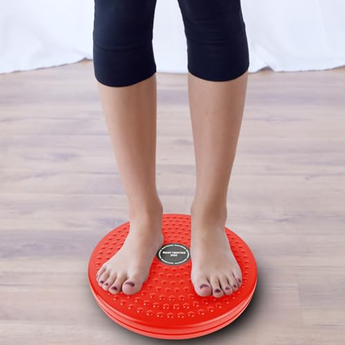 H H&J HUAJIAN Waist Whisper Disc,Body Twister Waist Twister Body Shaping Rotating Board for Women's Twisting Sports Equipment Aerobic Exercise Foot Massage - color: Red
