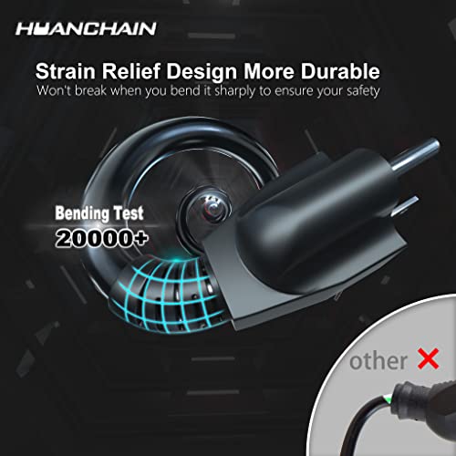 HUANCHAIN 15 FT 16 Gauge Black Indoor Outdoor Extension Cord Waterproof, Flexible Cold Weather 3 Prong Electric Cord Outside, 13A 1625W 125V 16AWG SJTW, ETL Listed - color: Black, size: 15FT, style: 16/3 Extension Cord