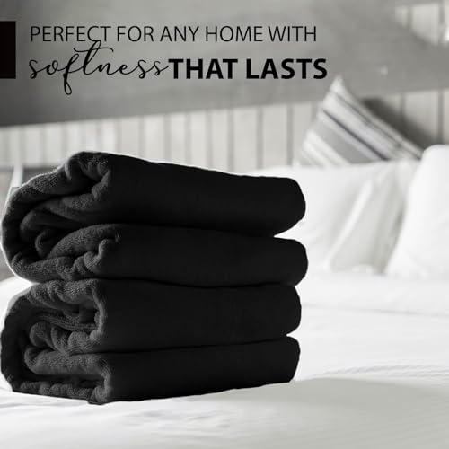 KAHAF COLLECTION 100% Cotton Bath Towels, 24x48 Pack of 6 Towels, Quick Dry, Highly Absorbent, Soft Feel Towel, Gym, Spa, Bathroom, Shower, Pool, Luxury Soft Towels (Black, 24x48-6 Pack) - color: Black, size: 24x48 - 6 Pack