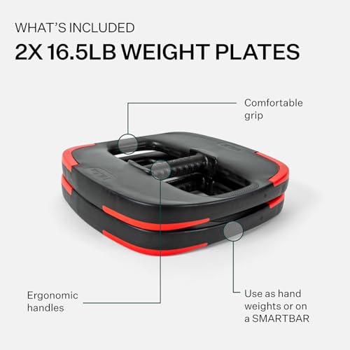 Les Mills™ Dual Purpose Ergonomic Exercise Weight Plates for Total Body Workouts - size: 16.5lbs weight pair